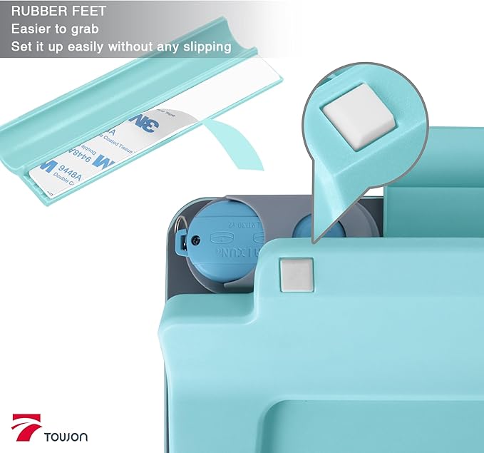 Small Glass Desk Whiteboard Dry-Erase Board with Clock, Small Travel Clock Keychain with Desk Notepad, Time Table Whiteboard for Desk Digital LED Light Display, 8x6 in with Accessories, Teal Blue