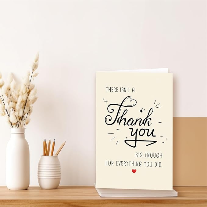 Funny Thank You Gifts for Men Women, Simple Thank You Card for Teacher Boss Coworker, There Isn’t A Thank You Big Enough