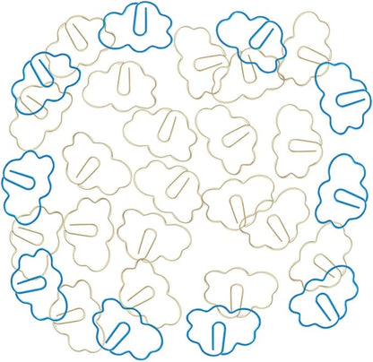 NUOBESTY 90 Pcs Paper Clip Kids Birthday Bag Filler Cloud Shaped Bookmark Small Binder Clips Note Clips Paper Clamps Students Desk Accessories Overmolding Plastic Note Folder Office
