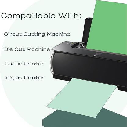 Greens Cardstock 8.5 x 11 Paper Cover Stock Stash Pack- Green Tones 4 Assorted Colored Scrapbook Paper 80lb - Double Sided Card Stock for Crafts, Embossing, Quilling, Cardmaking-32 Sheets