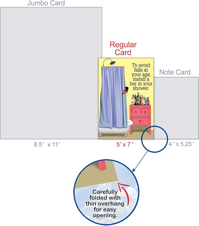 NobleWorks - Funny Happy Birthday Card with Envelope - Colorful Humor Card, Greeting Note - Shower Bar C6350BDG