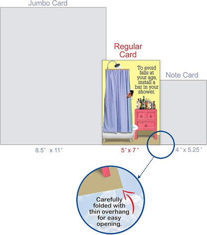 NobleWorks - Funny Happy Birthday Card with Envelope - Colorful Humor Card, Greeting Note - Shower Bar C6350BDG