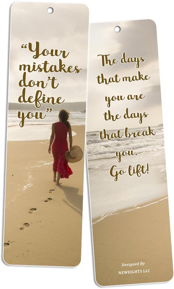 Inspirational Quotes Bookmarks Cards (12-Pack) for Inspiring and Encouraging Men and Women - Stocking Stuffers Encouragement Tool - Bible Study Church Supplies Teacher Classroom Incentive Gifts