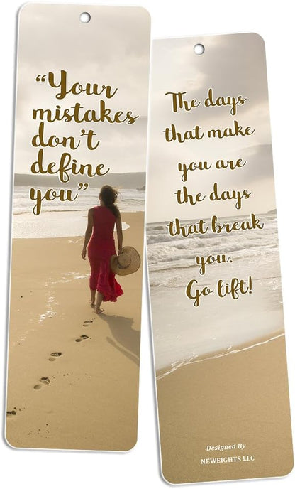 Inspirational Quotes Bookmarks Cards (12-Pack) for Inspiring and Encouraging Men and Women - Stocking Stuffers Encouragement Tool - Bible Study Church Supplies Teacher Classroom Incentive Gifts