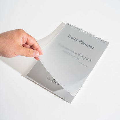 Daily Planner Notebook, To Do List Notepad, Spiral Notebook, Undated-52 Sheets-6.5" x 9.8" Checklist, Notebooks for Work, Personal Organizer Notepad, Daily Task Notebook (Gray)