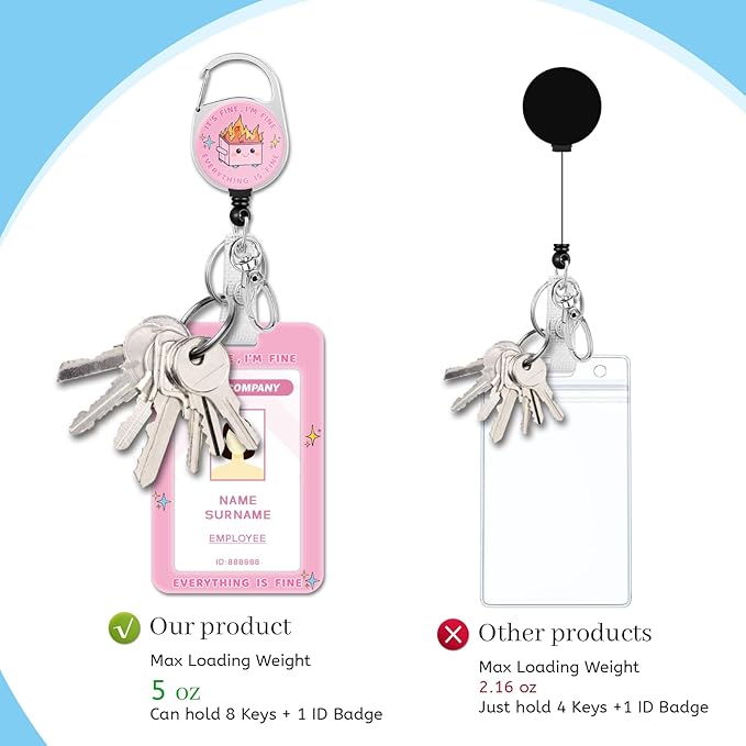 Lanyards for Id Badges, Dumpster on Fire Badge Holder with Retractable Reel Clip, Funny Work Name Tags Keychain Lanyard ID Card Protector Cover Case for Women Teacher Nurse Doctor Office