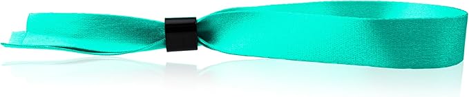 100 WristCo Cloth Event Wristbands - Aqua Fabric Bracelets Wrist Bands for Concerts Festival Admission Party 13 ½” x ½”