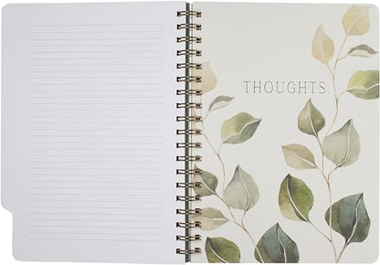 Fringe Studio Large Tab Notebook, Modern Eucalyptus, Flexible Paperback Cover, 5 Subject/Die-Cut Dividers, 7.25" X 10", 180 Lined Pages, Multicolor (343PA001FSC)
