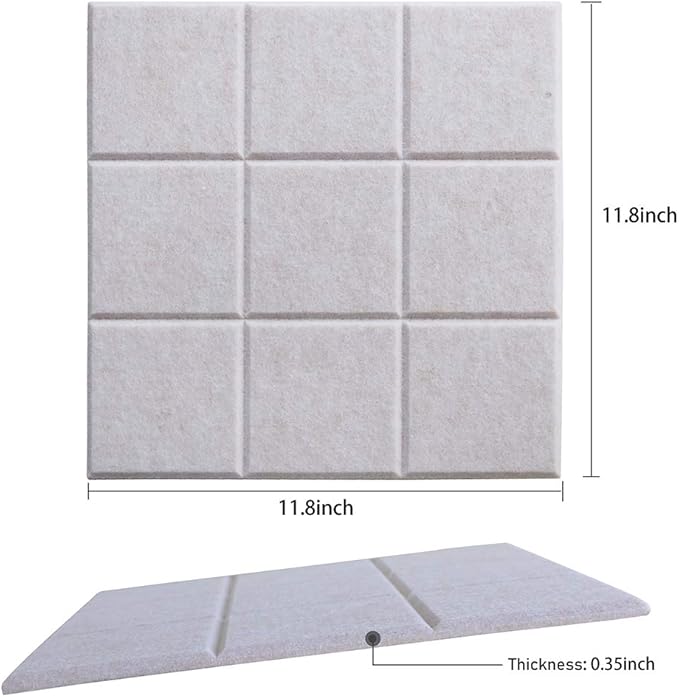 Large 11.8"x11.8" Felt Board Tiles for Wall with 30 Push Pins, Pack of 6 Pin Board Notice Boards for Home Office Kitchen, Bulletin Board Wall Tiles for Photos Memos