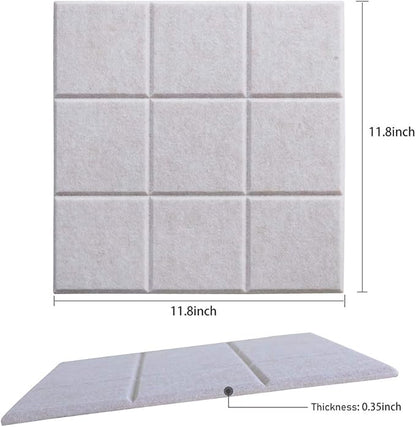 Large 11.8"x11.8" Felt Board Tiles for Wall with 30 Push Pins, Pack of 6 Pin Board Notice Boards for Home Office Kitchen, Bulletin Board Wall Tiles for Photos Memos