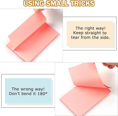 Sticky Notes 3x5 inch Bright Colors Self-Stick Pads 8 Pads/Pack 50 Sheets/Pad Total 400 Sheets