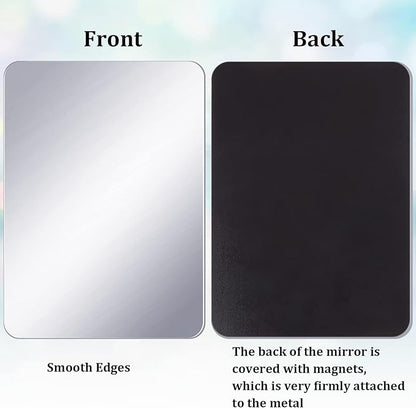 craftshou 2 Pieces Magnetic Locker Mirror Rectangular Locker Mirror Locker Magnetic Mirror for Home Office Cabinet School Locker Wall Mirror (4.3x4.3 Inch)