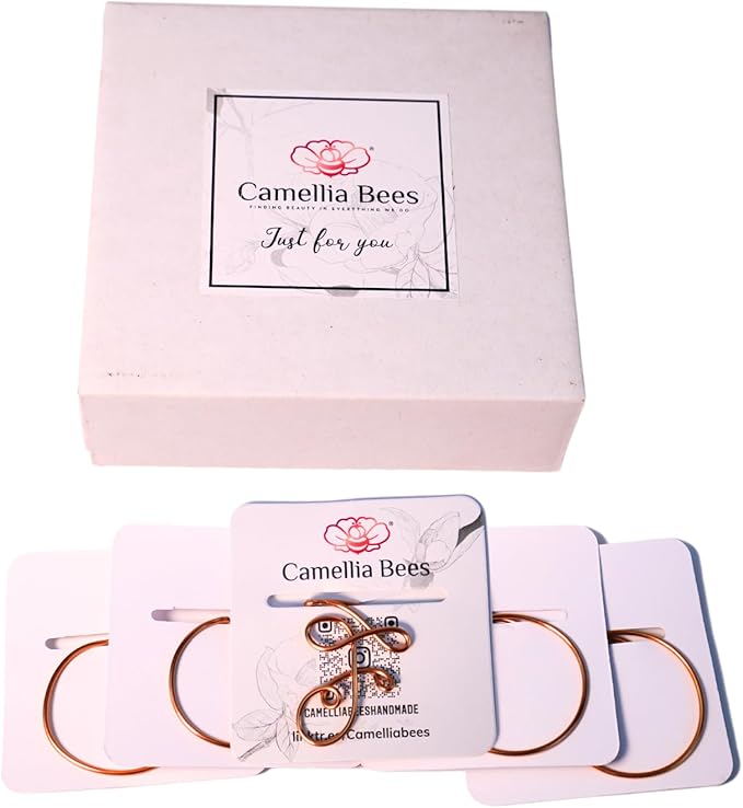 Personalized Initial Copper Bookmark, Set of 5, Handmade Copper Gift for Her, Him, Couple on Birthday, Wedding Anniversary, Alphabet Bookmark (F)