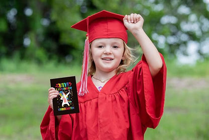 FaCraft Kindergarten Graduation Card, Unicorn Yay I Finished Kindergarten Greeting Cards Class of 2025 Kindergarten Graduation Gift Cards with Envelope for Kids Boy Girl Kindergarten Graduates