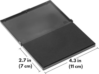 Ink Pad for Rubber Stamps, Stamp Pad for Clear Impression Stamping, Quality Felt Pad Black Ink, Red Ink, Blue Ink (Black, M (2.7 * 4.3))