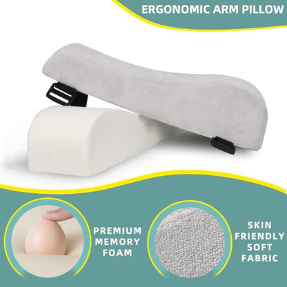 Office Chair Armrest Covers Memory Foam Chair Arm Pads,Universal Elbow Pillow Gaming Chair Arm Rest Cushion for Elbows and Forearms Pressure Relief(Set of 2)
