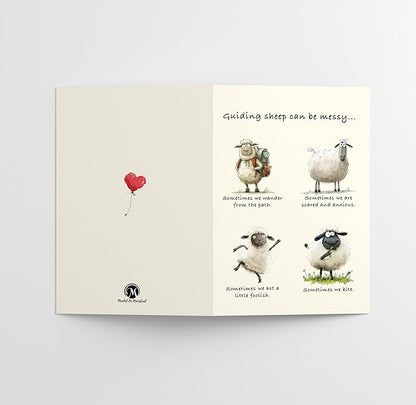 M Market On Mainstreet Pastor Cards, 5x7 inches, Single Card with Envelope, Made in USA (Sheep Appreciation)