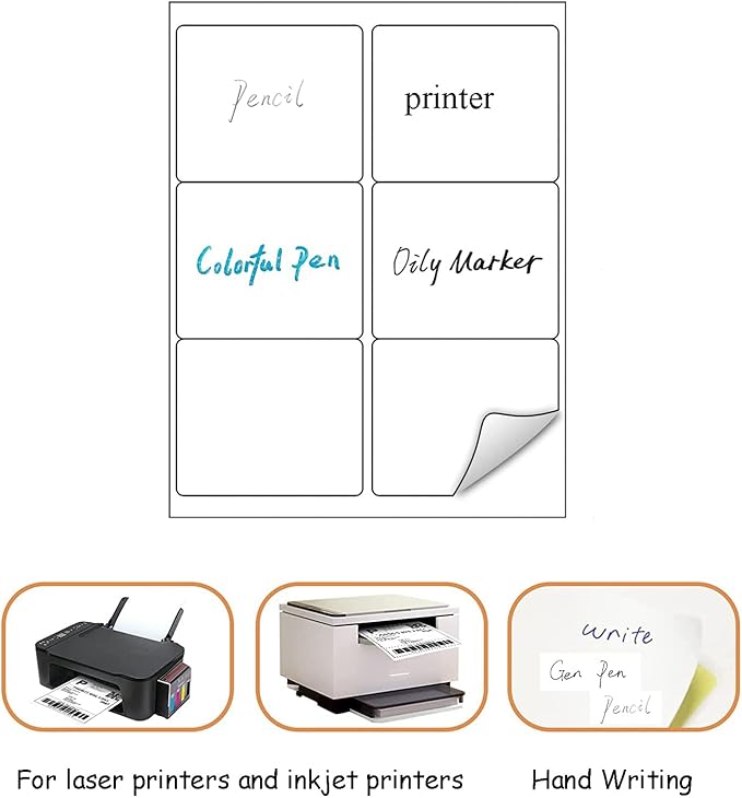 (8164/5164) 6 Up Shipping Address Labels, 3.33" X 4" FBA SKU Barcode Label for Inkjet/Laser Printer (100 Sheets - 600 Labels)