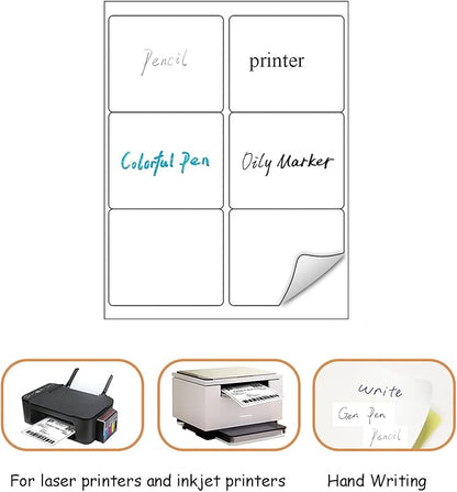 (8164/5164) 6 Up Shipping Address Labels, 3.33" X 4" FBA SKU Barcode Label for Inkjet/Laser Printer (100 Sheets - 600 Labels)