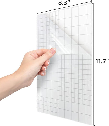 Clear Dry Erase Board Paper-Whiteboard for Fridge-Clear Contact Paper Sheets for Wall-Adhesive Dry Erase Board Sticker for Desk/Refrigerator/Office/Classroom/Wallpaper(8.27''X11.69''X10 Pcs)