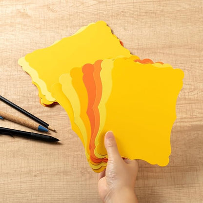 50 Pack Blank Kraft Cards Cardstock Thick Paper Brown Greeting Cards for DIY Gift Card Menus, Baby Shower and Wedding Invitations (Yellow, 5 Colors, 4x6IN)