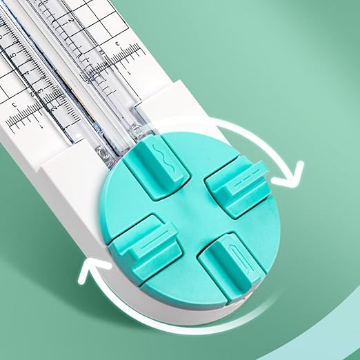 HAN SHENG 4-in-1 Paper Trimmer Craft Paper Cutter Multi-Function Scrapbooking Craft Tool for DIY Projects Paper Cutting (Straight Line, Wave Line, Dotted Line, Creasing Lines, Green)