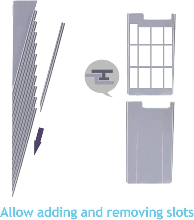 NADAMOO Time Cards Rack Retractable Time Card Holder with 10-Pocket,Plastic Wall Mounted Cards Holder Compatible with Time Card Machine Attendance Recorder Punch Clock for Office, Gray