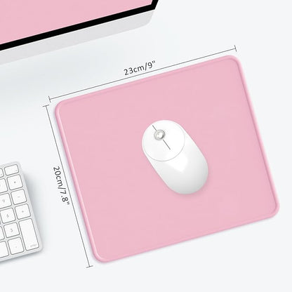 eulps Mouse Pad with Stitched Edge, Multiple Patterns Computer Mouse Pads with Non-Slip Rubber Base, Washable Cloth Mousepad, for Gaming, Laptop, PC (Pink)