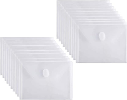 5x7 Small Plastic Envelopes Receipt Check Storage File Holder Case 20 Pack Hook & Loop Closure