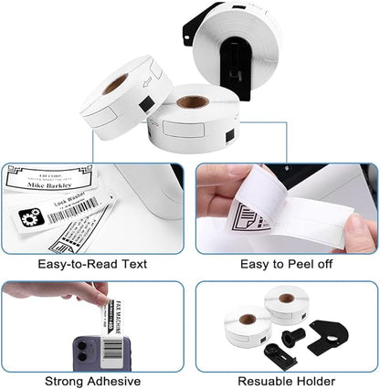 COLORWING 12 Rolls Replace Brother QL-800 Address Label DK-1201 (1.1" x 3.5") for QL-810W QL-710W Label Printer, Die-Cut 29mm x 90mm DK Label, Barcode & All Purpose Label, 1 Frame