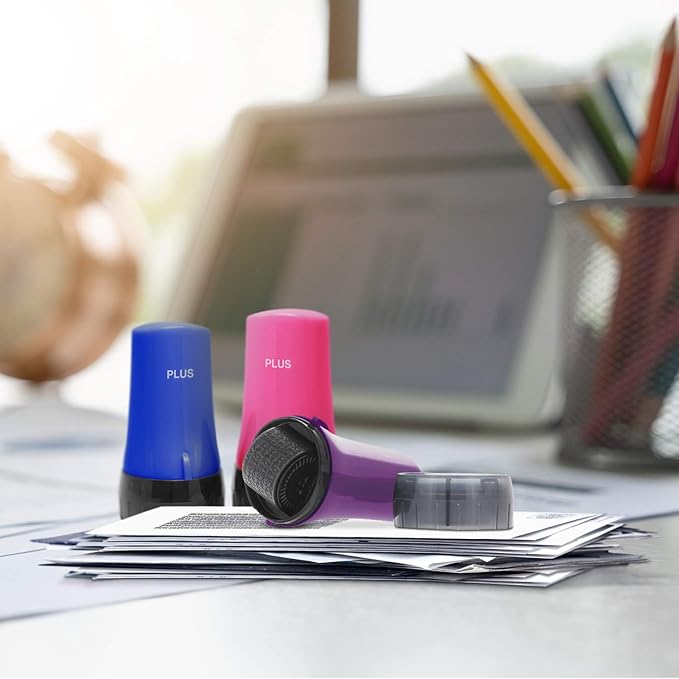 ID Roller 3-Pack - Advanced 2.0 Theft Protection Stamping by Guard Your ID Identity Prevention (Mixed Color: Blue, Pink, Purple)