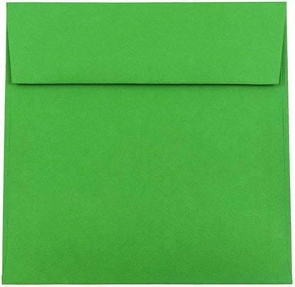 JAM PAPER 6.5 x 6.5 Square Colored Invitation Envelopes - Green Recycled - Bulk 1000/Carton