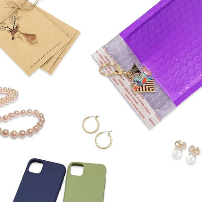 8.5 x 12 Inch Bubble Mailers, 30 Pack Self-Seal Poly Padded Envelope, Waterproof Shipping Bags for Small Business, Purple