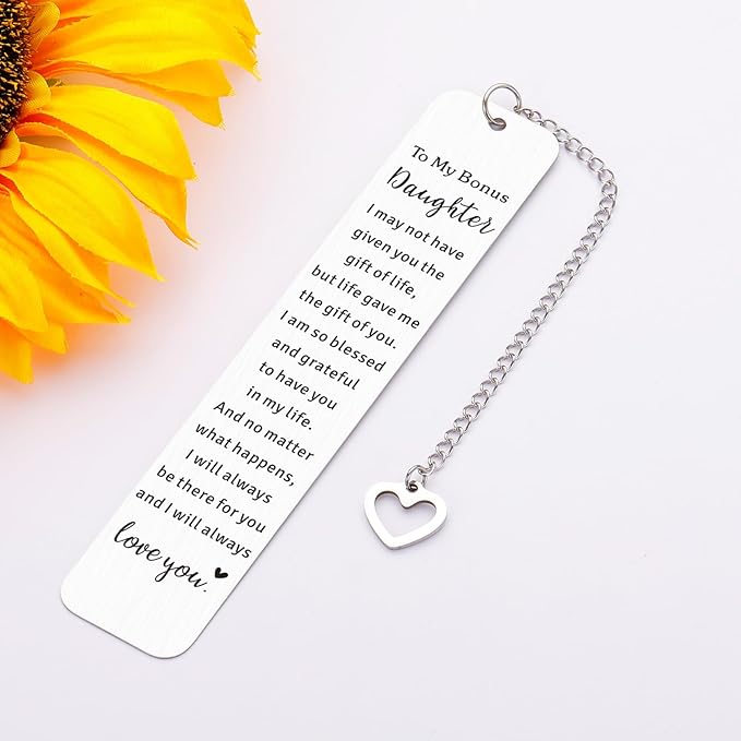 Stocking Stuffers for Teens Girls 16-18, Bonus Daughter Gifts, Daughter in Law Bookmark Gifts, Unbiological Daughter Gifts, Daughter Birthday Gifts from Mom, Bonus Daughter Christmas Gifts