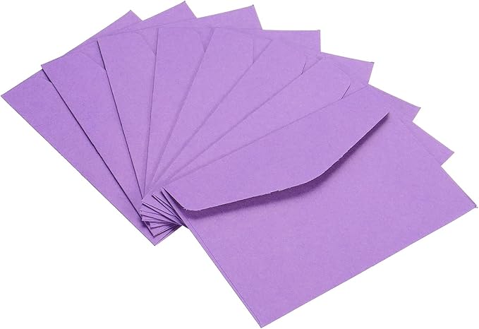 PATIKIL Mini Envelopes, 100 Pack Paper Blank Small Items Storage Business Card Holder for Greeting Note Party, Purple