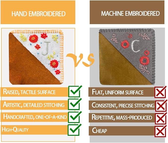 Personalized Hand Embroidered Corner Bookmark, Bookmarks for Women, Personalized Bookmark for Books, Cute Flower Book Mark, Hand Stitch Gift for Women for Book Lovers by HNQCPCVU (R, White)