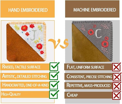 Personalized Hand Embroidered Corner Bookmark, Bookmarks for Women, Personalized Bookmark for Books, Cute Flower Book Mark, Hand Stitch Gift for Women for Book Lovers by HNQCPCVU (V, White)