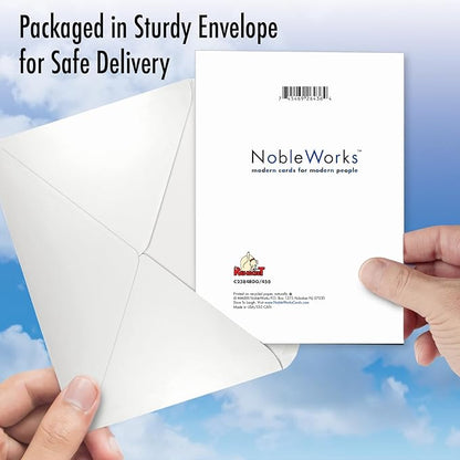NobleWorks - Funny Happy Birthday Note Card with Envelope (4.63 x 6.75 Inch) - Bday Greeting Card for Women and Men - Congrats Bday Celebration Notecard - Track Cookies C2384BDG