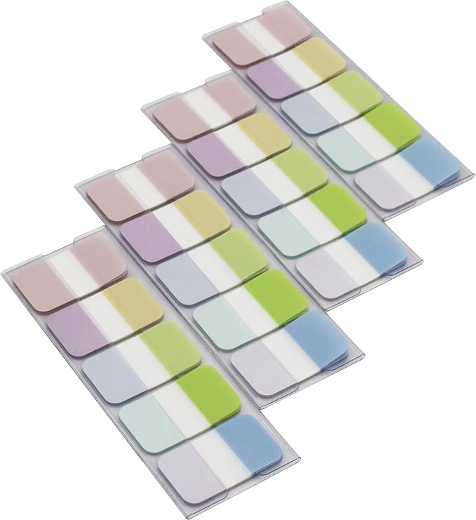 Tabs Flags Solid Assorted Colors, 0.98 x 1.71 Inch Alternating Sticky Tabs, Easy to Post, 4 On-The-Go Dispensers/Pack, 400 Pages Total