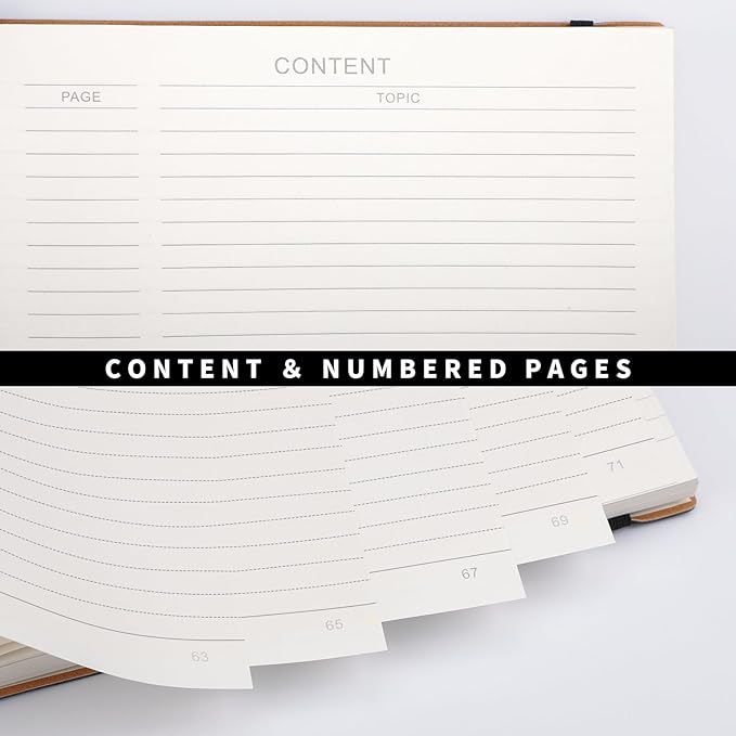 RETTACY Journaling Notebooks, B5 Lined Journal Notebook with 320 Numbered Pages, 7.6" × 10", Medium Size, Journal Notebook for Writing, Work, School, Leather Softcover, 100 GSM Thick Paper (Pink)