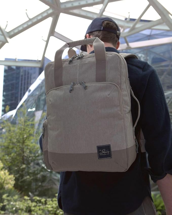 Skyway Luggage Rainier Deluxe Backpack, Eco-Friendly, Made of 100% rPET Travel Laptop Bag for Women & Men, Flight Approved Carry On Bag, 17L, Zion Gray