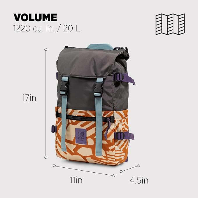 Topo Designs Rover Pack Classic - Daily Daypack for Commutes, Day Trips, Hikes, Iconic Denver Design, Recycled Nylon, (Zion Spice)