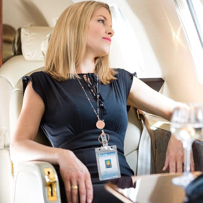 Lanyards for Id Badges 3 Pack Badge Lanyard with 6 Pcs Id Badge Holder Retractable Stainless Steel Teacher Lanyards Cruise Ship Lanyards for Girl Women (Black, Silver, Rose Gold)