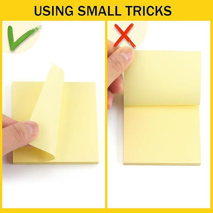 Sticky Notes 3x3 Self-Stick Notes Bright Colors Sticky Notes 8 Pads 80 Sheet/Pad (Yellow)
