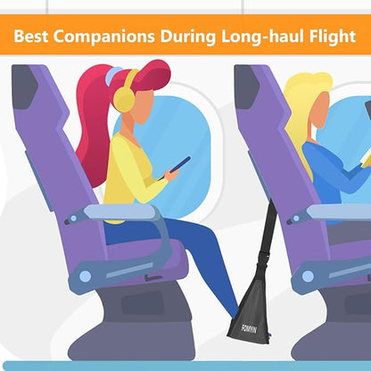 Airplane Footrest with No Feet Clashing Support Design, Portable Travel Foot Hammock to Relax Your Feet, Memory Foam Plane Foot Rest to Relieve Feet Soreness - Long Flights Essentials