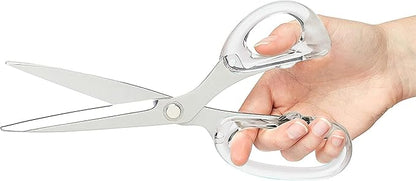 OfficeGoods 9” Stainless Steel Acrylic Scissors for Office and Home - Aesthetic and Sharp All Purpose Scissors, Perfect for Sewing, Arts and Crafts - Silver