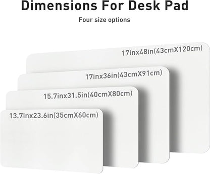 Aothia Leather Desk Pad Protector, Mouse Pad, Office Desk Mat, Non-Slip PU Leather Desk Blotter, Laptop Desk Pad, Waterproof Desk Writing Pad for Office and Home (23.6" x 13.7", Off-White)