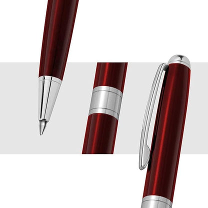 Cambond Ballpoint Pens Red Pens - Black Ink Fancy Pens for Journaling Gift Business Men Police Flight Attendants, Smooth Writing 1.0 mm Medium Point, 3 Pens with 3 Extra Refills (Red)
