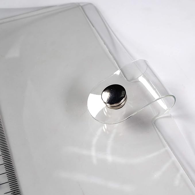 Ancicraft A6 Binder 6 Ring Cover Clean Transparent Soft PVC for Refillable Notebook Shell with Snap Closure and 1 Ruler 4.9x7.7inch