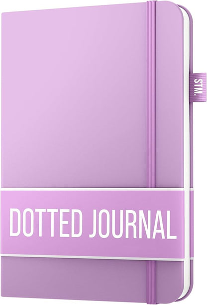 Scribbles That Matter A5 Bullet Dotted Journal Notebook | Vegan Hard Cover, 120gsm bleedproof thick paper, 150 pages, 5.75 x 8.5in, 2 bookmarks, tab stickers, penloop | For Work | Lavender